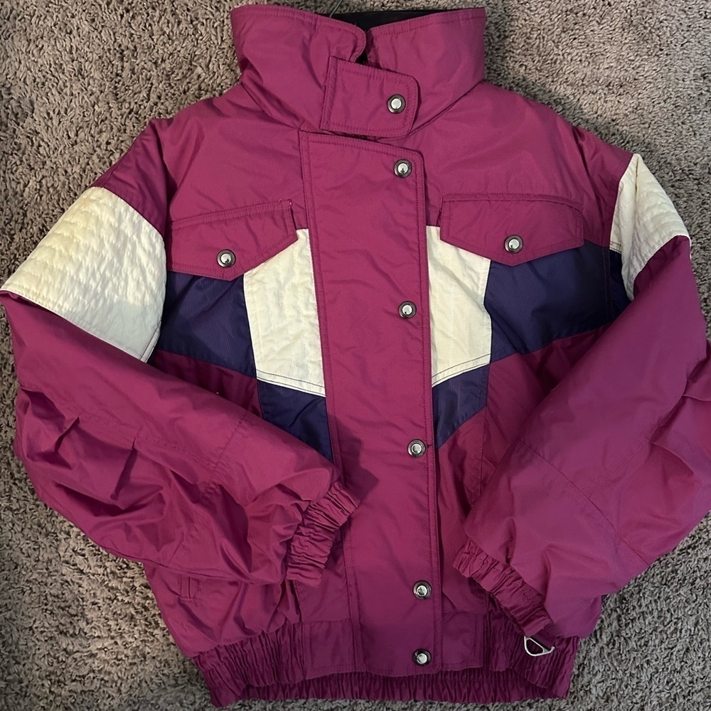 St. Johns Bay Outdoor Wear maroon and navy ski jacket